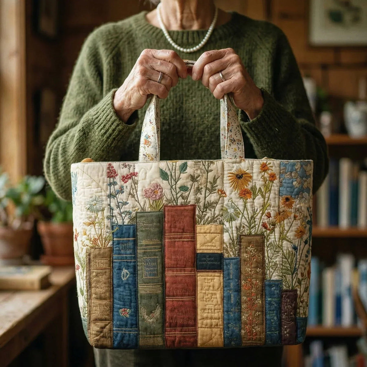 Willow™ | Bolso tote acolchado artesanal con estampado único