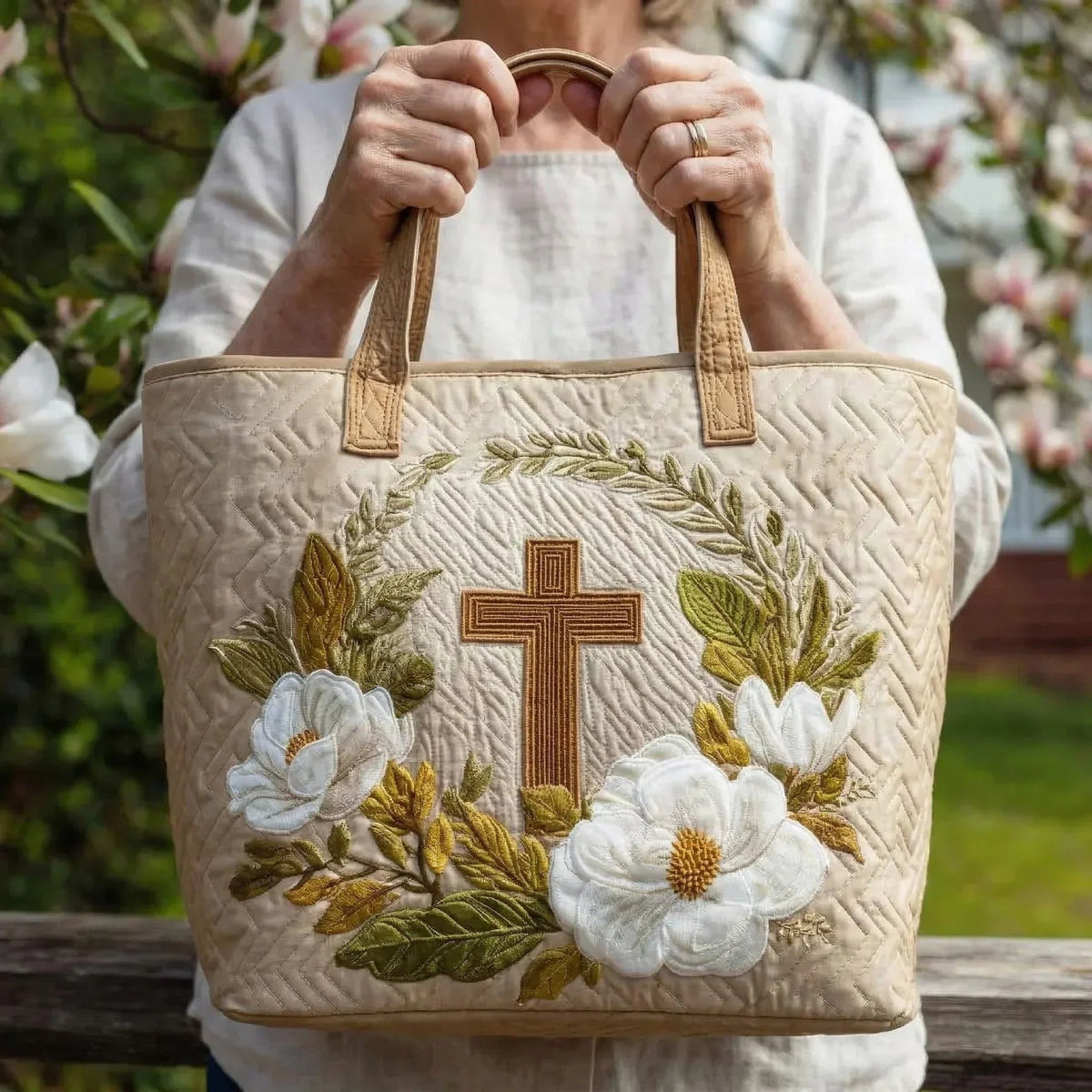 Willow™ | Bolso tote acolchado artesanal con estampado único