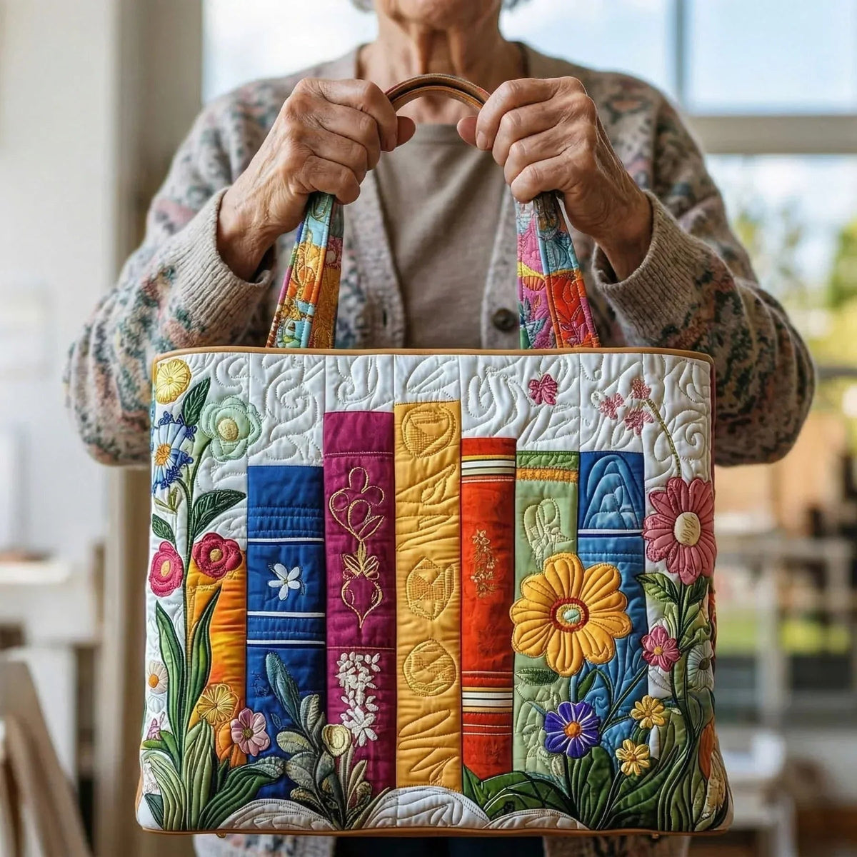 Willow™ | Bolso tote acolchado artesanal con estampado único