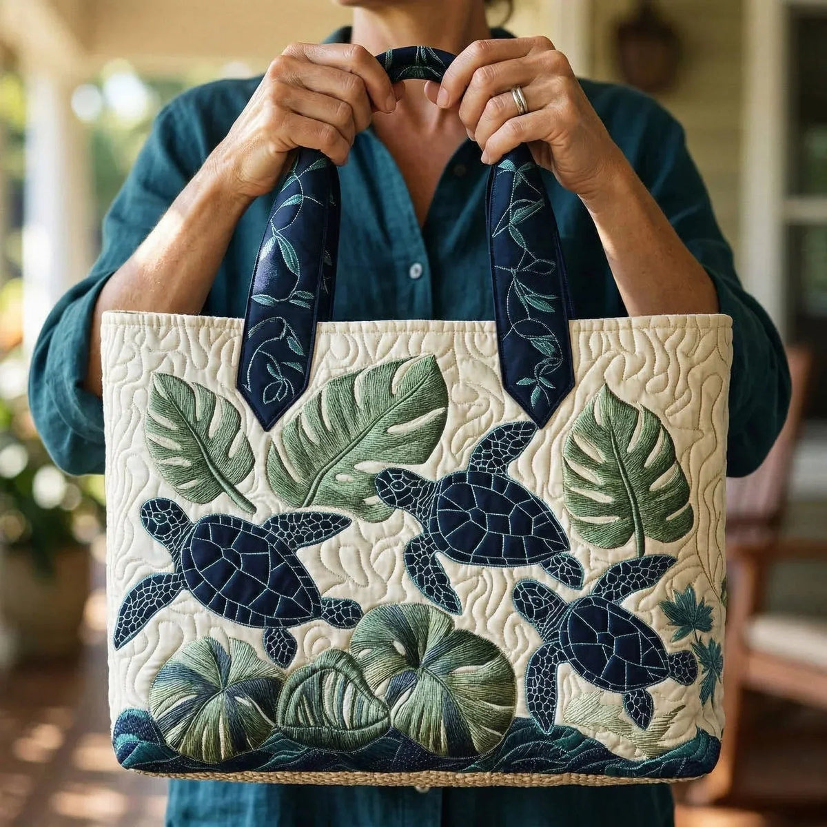 Willow™ | Bolso tote acolchado artesanal con estampado único