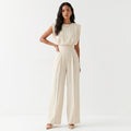 Ariana™ | Mono elegante palazzo sin mangas de tiro alto