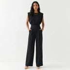 Ariana™ | Mono elegante palazzo sin mangas de tiro alto