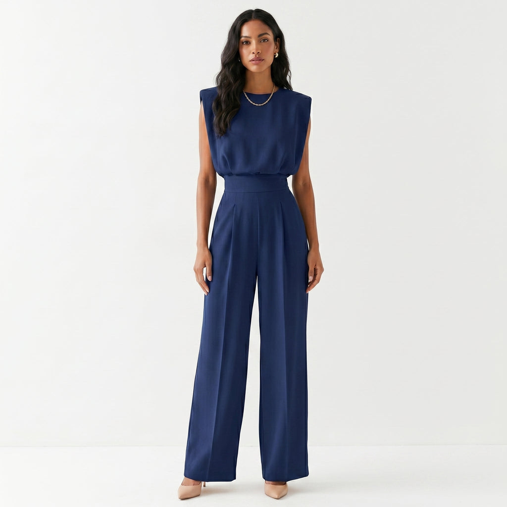 Ariana™ | Mono elegante palazzo sin mangas de tiro alto