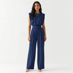 Ariana™ | Mono elegante palazzo sin mangas de tiro alto