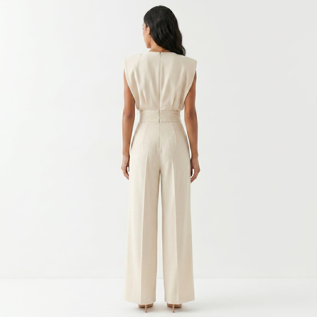 Ariana™ | Mono elegante palazzo sin mangas de tiro alto