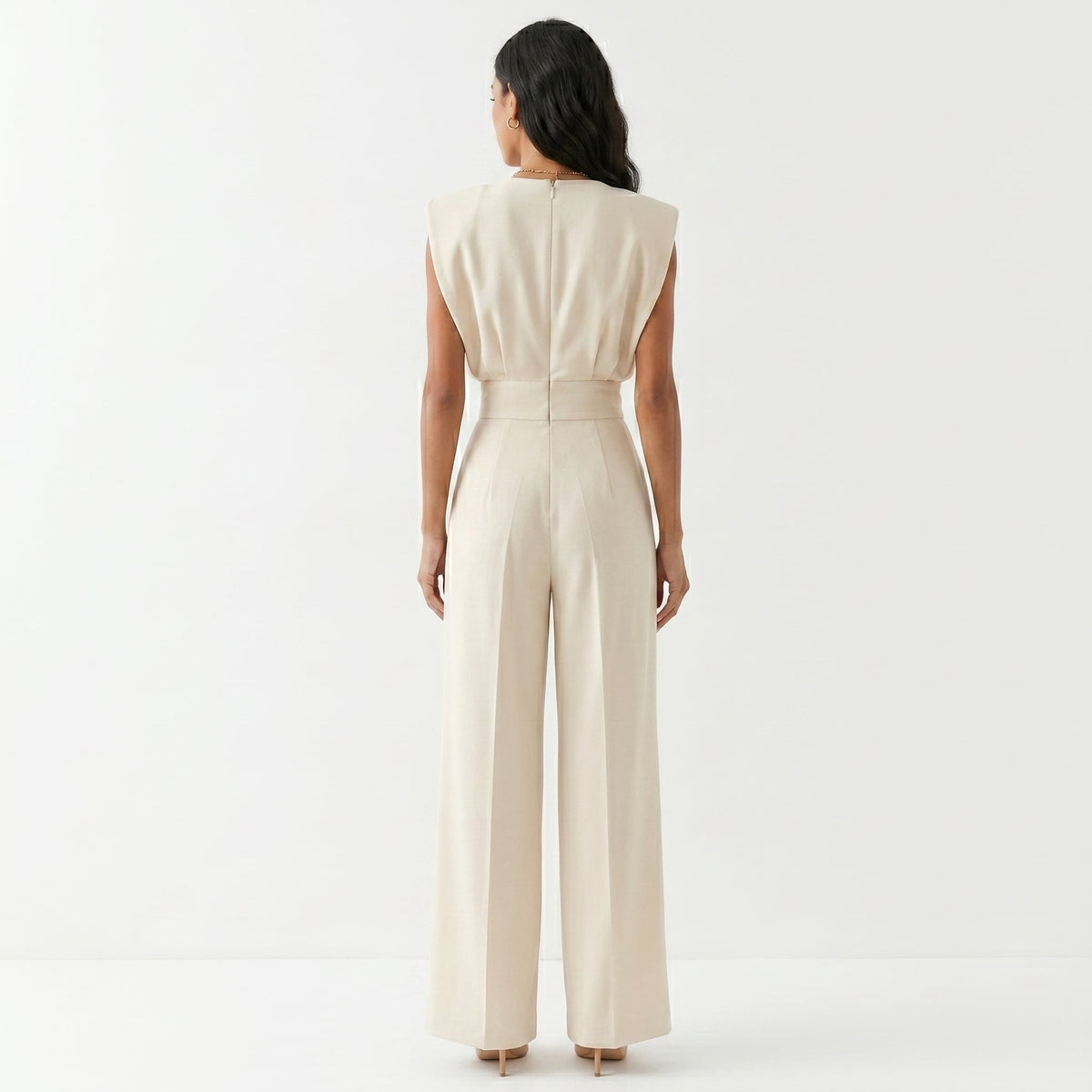 Ariana™ | Mono elegante palazzo sin mangas de tiro alto
