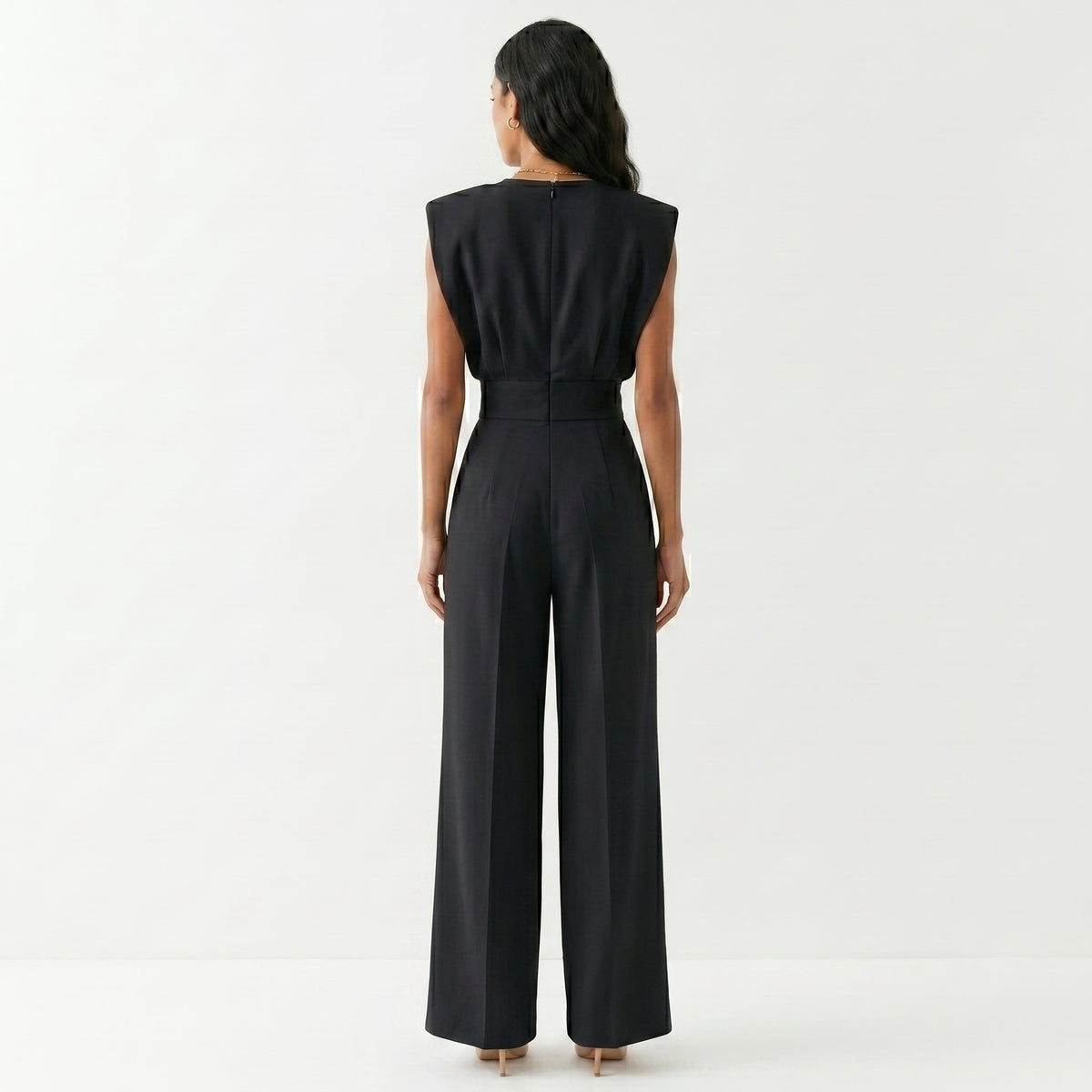 Ariana™ | Mono elegante palazzo sin mangas de tiro alto
