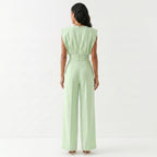 Ariana™ | Mono elegante palazzo sin mangas de tiro alto