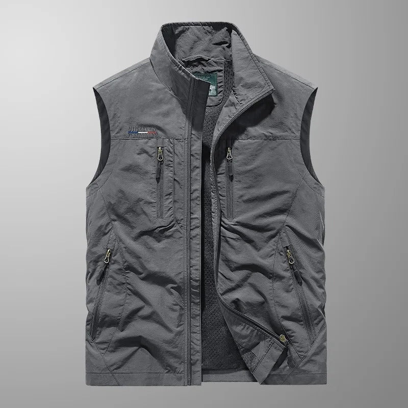 Wesley™ | Chaleco multibolsillos con cremallera y cuello alto