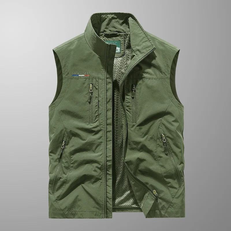 Wesley™ | Chaleco multibolsillos con cremallera y cuello alto