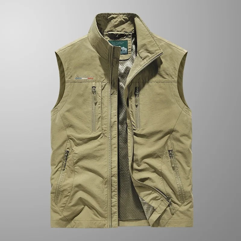 Wesley™ | Chaleco multibolsillos con cremallera y cuello alto