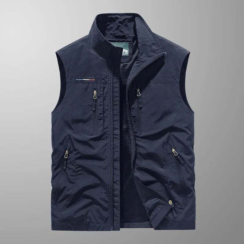 Wesley™ | Chaleco multibolsillos con cremallera y cuello alto