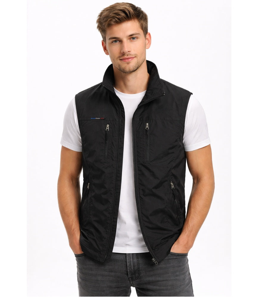 Wesley™ | Chaleco multibolsillos con cremallera y cuello alto