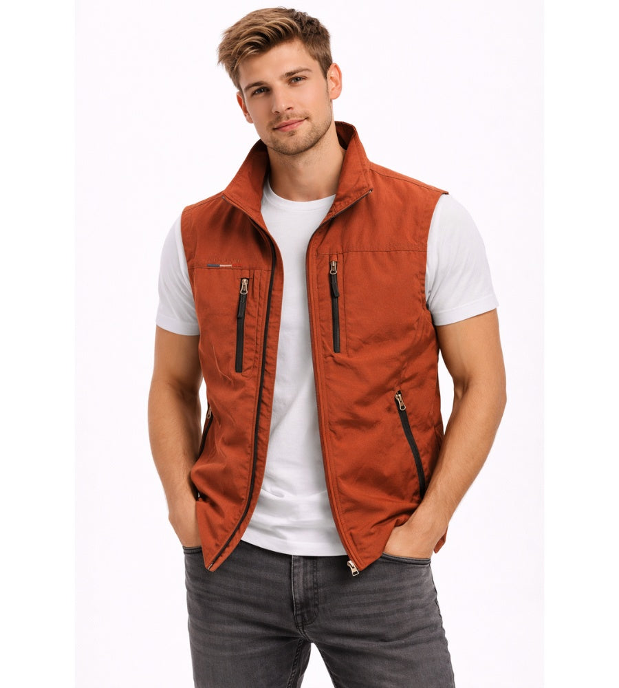Wesley™ | Chaleco multibolsillos con cremallera y cuello alto