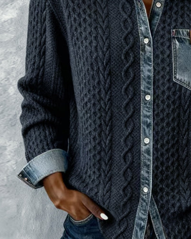 Aria™ | Jersey de punto de ochos con detalles vaqueros