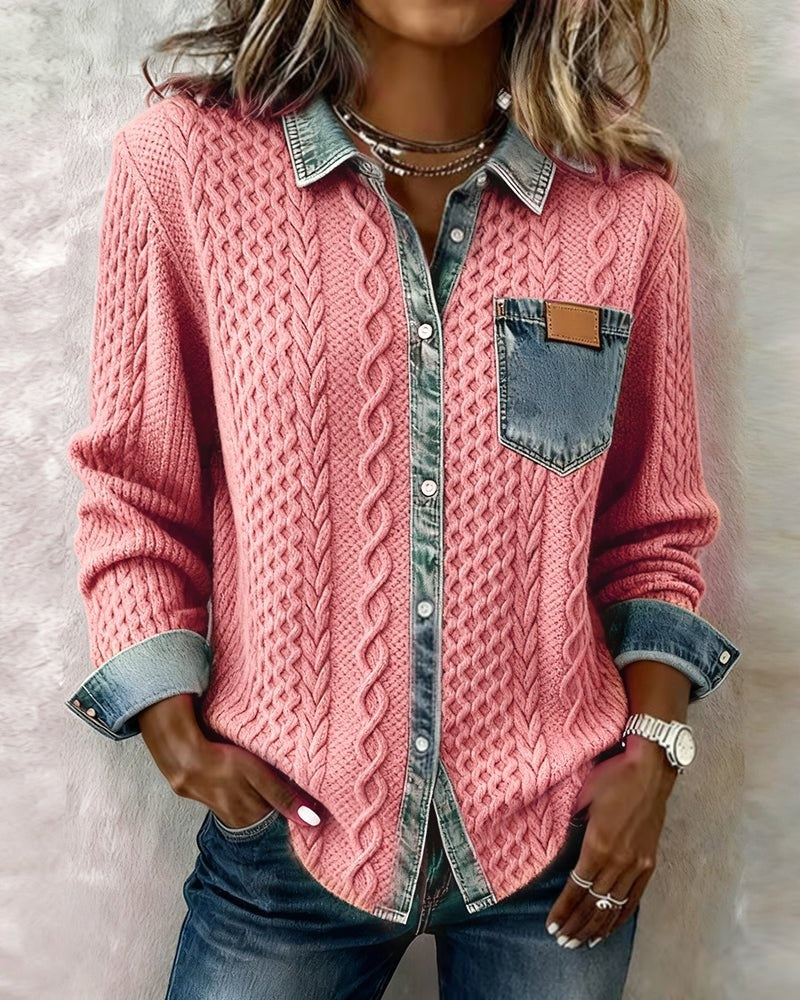 Aria™ | Jersey de punto de ochos con detalles vaqueros