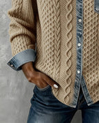 Aria™ | Jersey de punto de ochos con detalles vaqueros