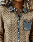 Aria™ | Jersey de punto de ochos con detalles vaqueros