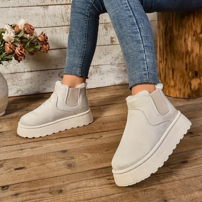 Elise™ | Botines Chelsea de ante con plataforma y forro interior