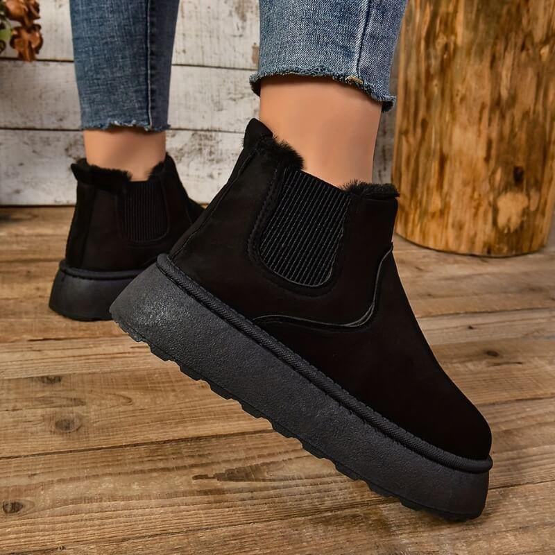 Elise™ | Botines Chelsea de ante con plataforma y forro interior