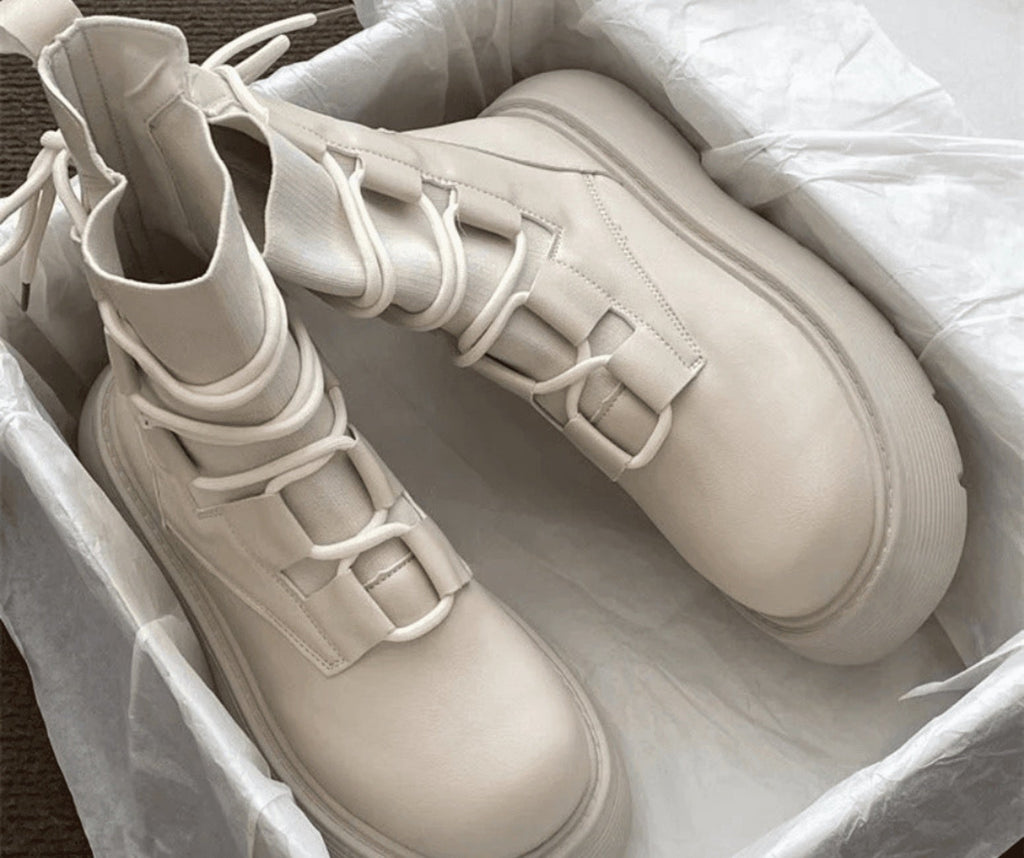 Rosalie™ | Botines militares de plataforma con hebillas