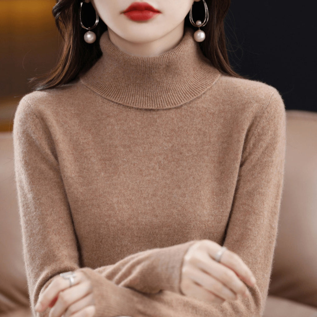 Phoebe™ | Jersey de punto fino de mujer con cuello alto