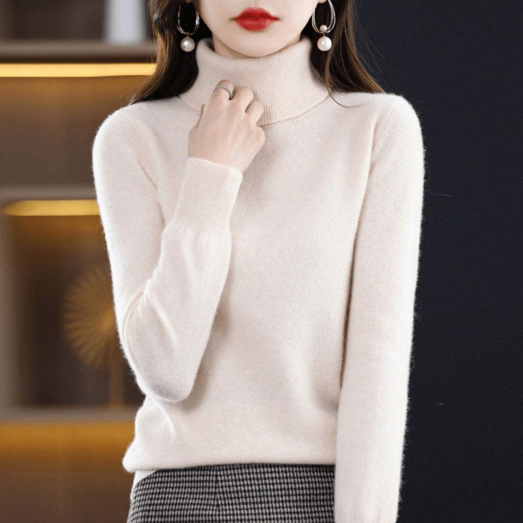 Phoebe™ | Jersey de punto fino de mujer con cuello alto