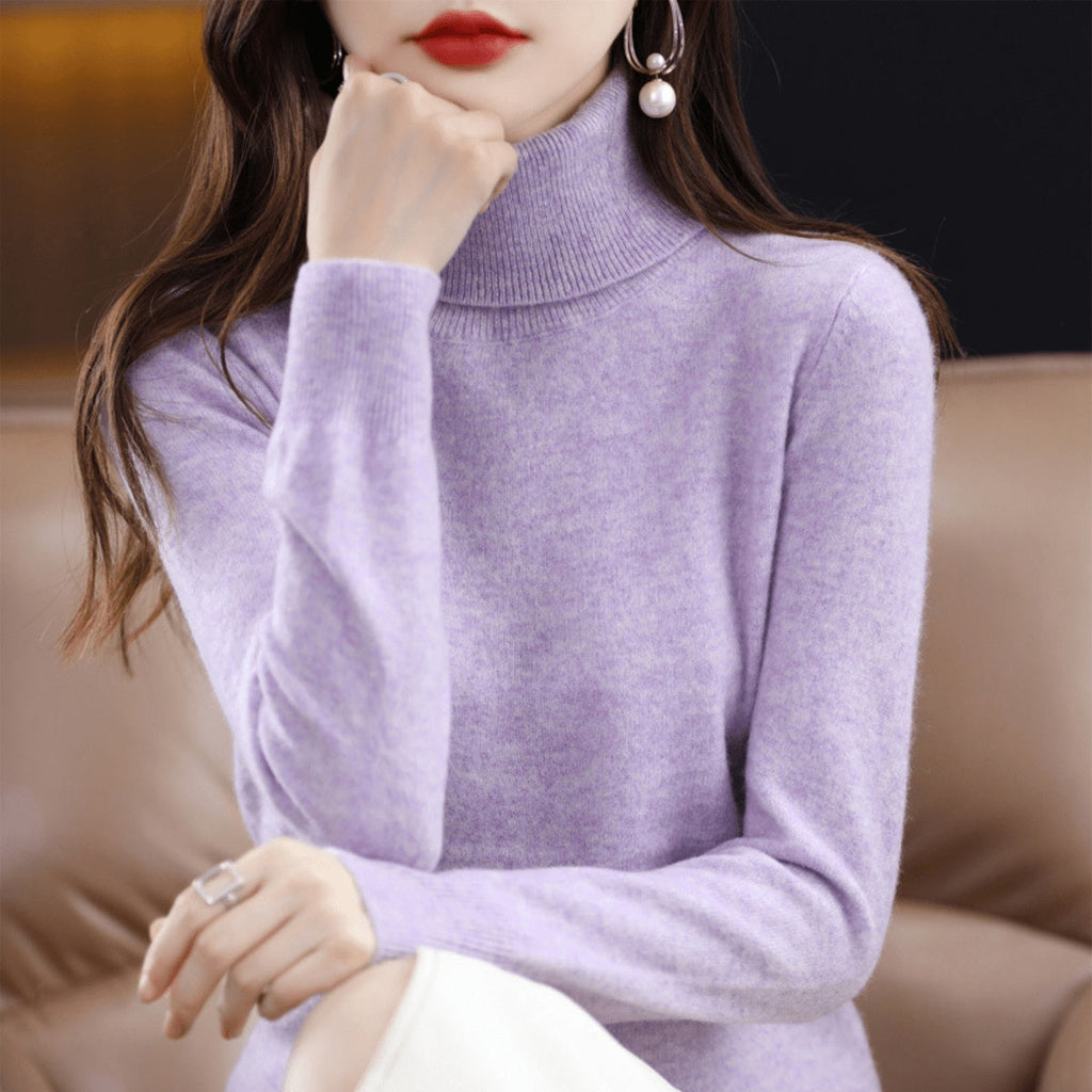Phoebe™ | Jersey de punto fino de mujer con cuello alto