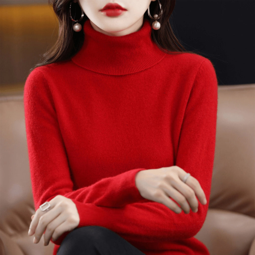 Phoebe™ | Jersey de punto fino de mujer con cuello alto