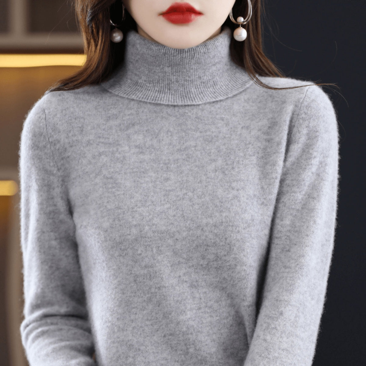 Phoebe™ | Jersey de punto fino de mujer con cuello alto
