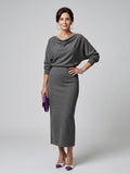 Alyssa™ | Vestido midi de punto de fiesta con escote drapeado