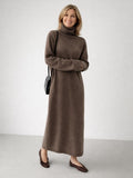 Sydney™ | Vestido largo de punto con cuello alto y manga larga