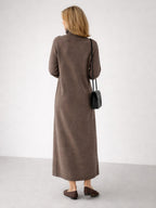 Sydney™ | Vestido largo de punto con cuello alto y manga larga
