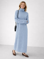 Sydney™ | Vestido largo de punto con cuello alto y manga larga