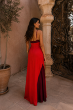 Vestido largo halter con abertura - vista 9