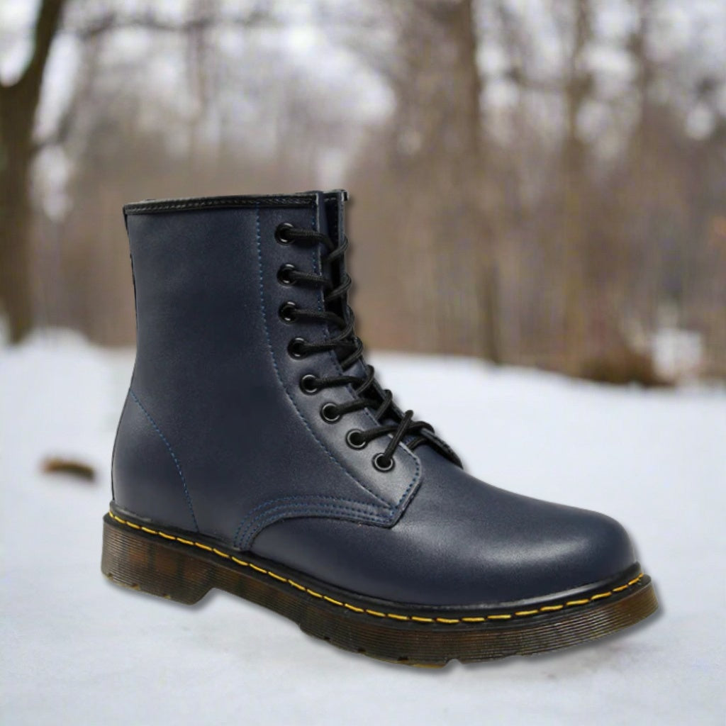 Robert™ | Botas militares de piel con cordones y suela robusta