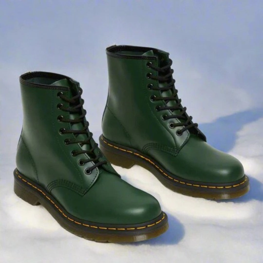 Robert™ | Botas militares de piel con cordones y suela robusta