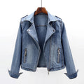Allison™ | Cazadora vaquera estilo biker con cremalleras