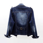 Allison™ | Cazadora vaquera estilo biker con cremalleras