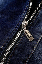 Allison™ | Cazadora vaquera estilo biker con cremalleras