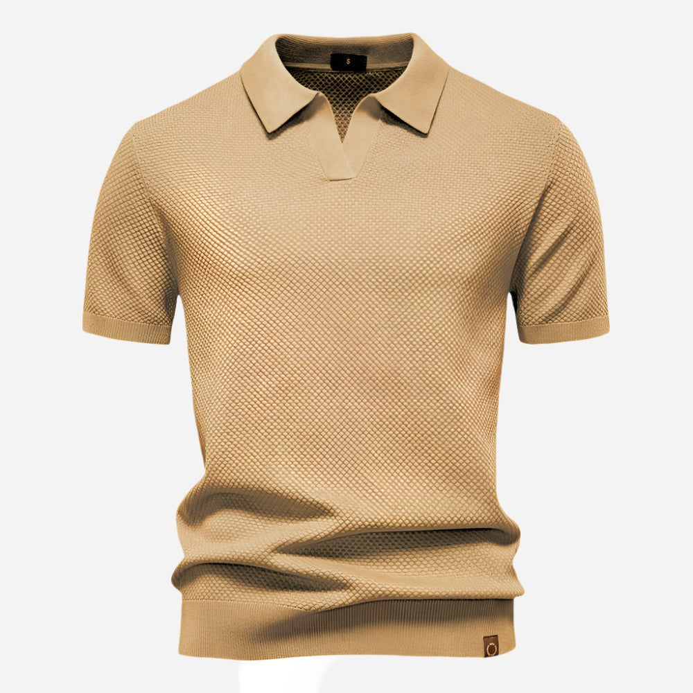 Raymond™ | Polo de punto texturizado con cuello abierto