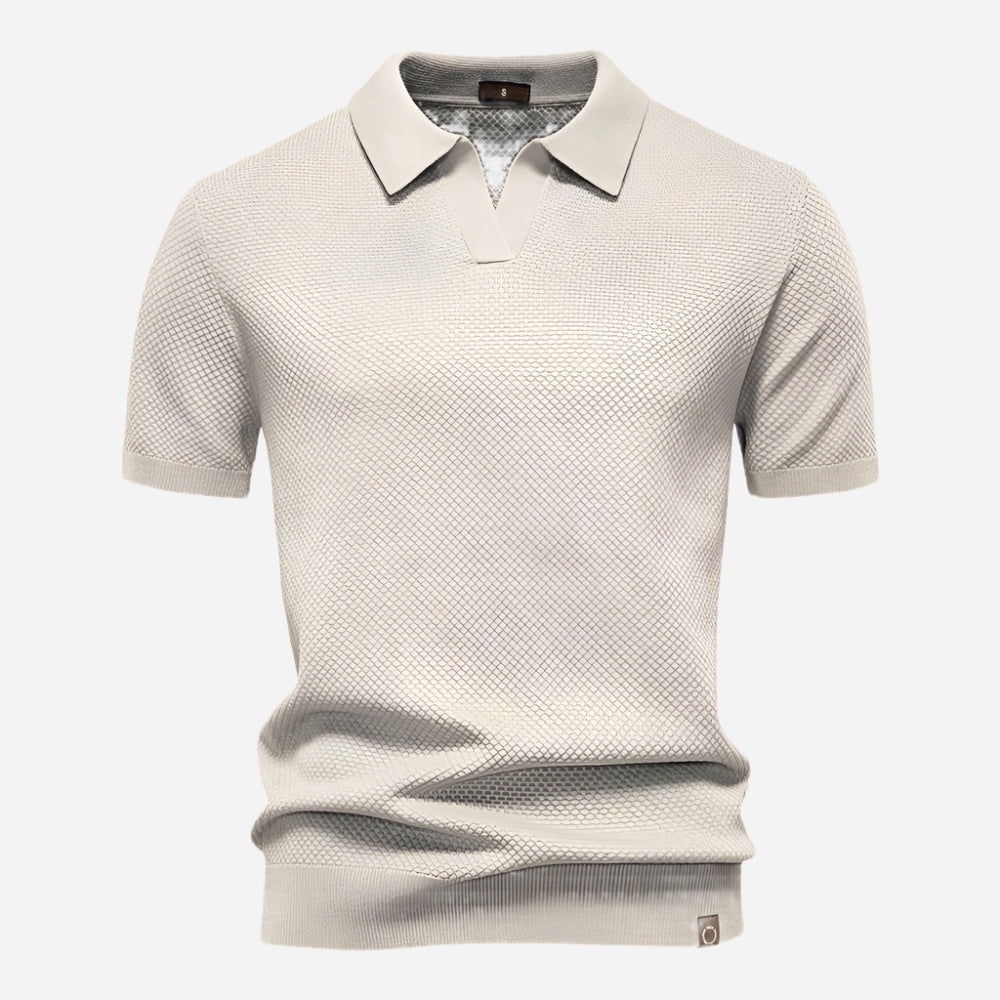 Raymond™ | Polo de punto texturizado con cuello abierto