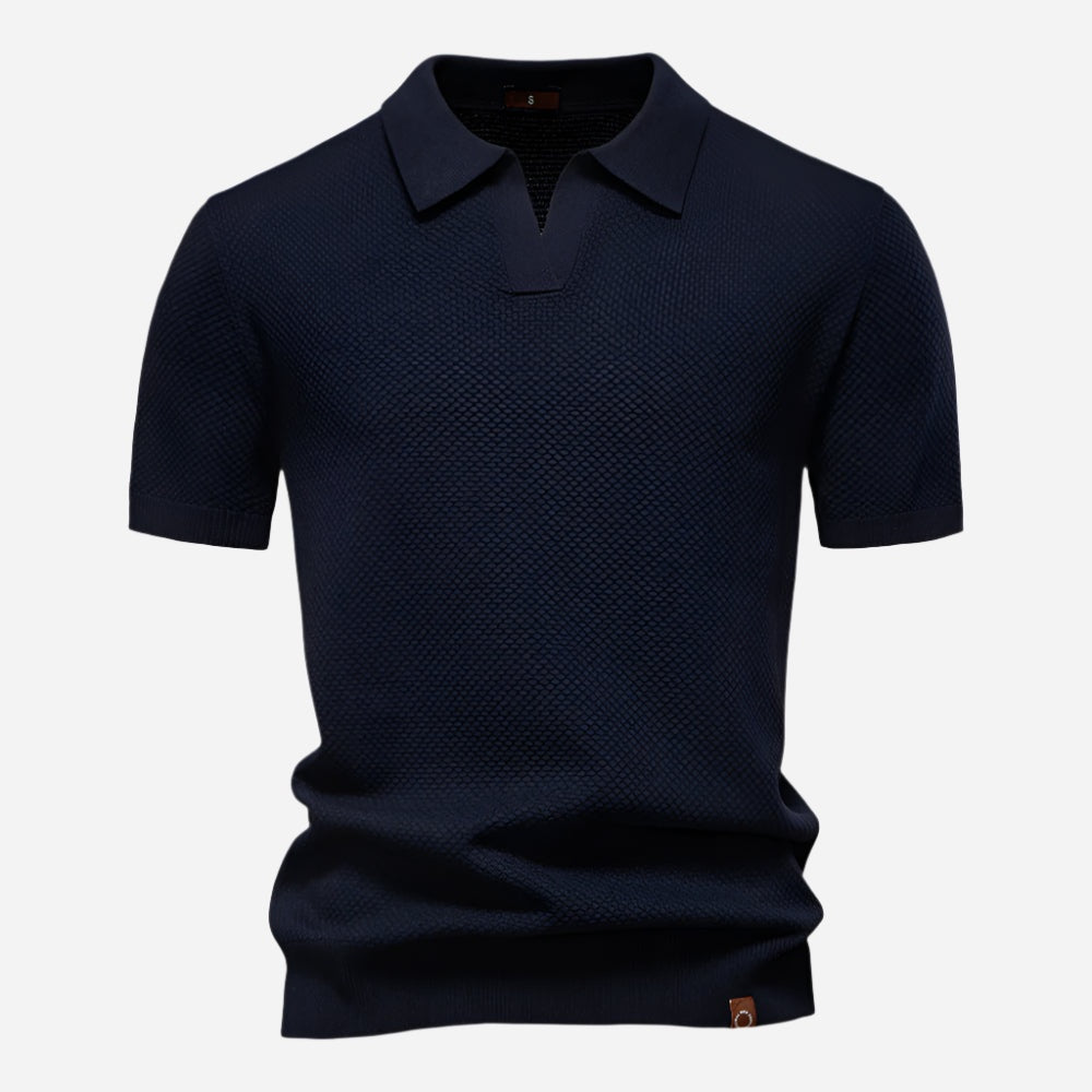 Raymond™ | Polo de punto texturizado con cuello abierto