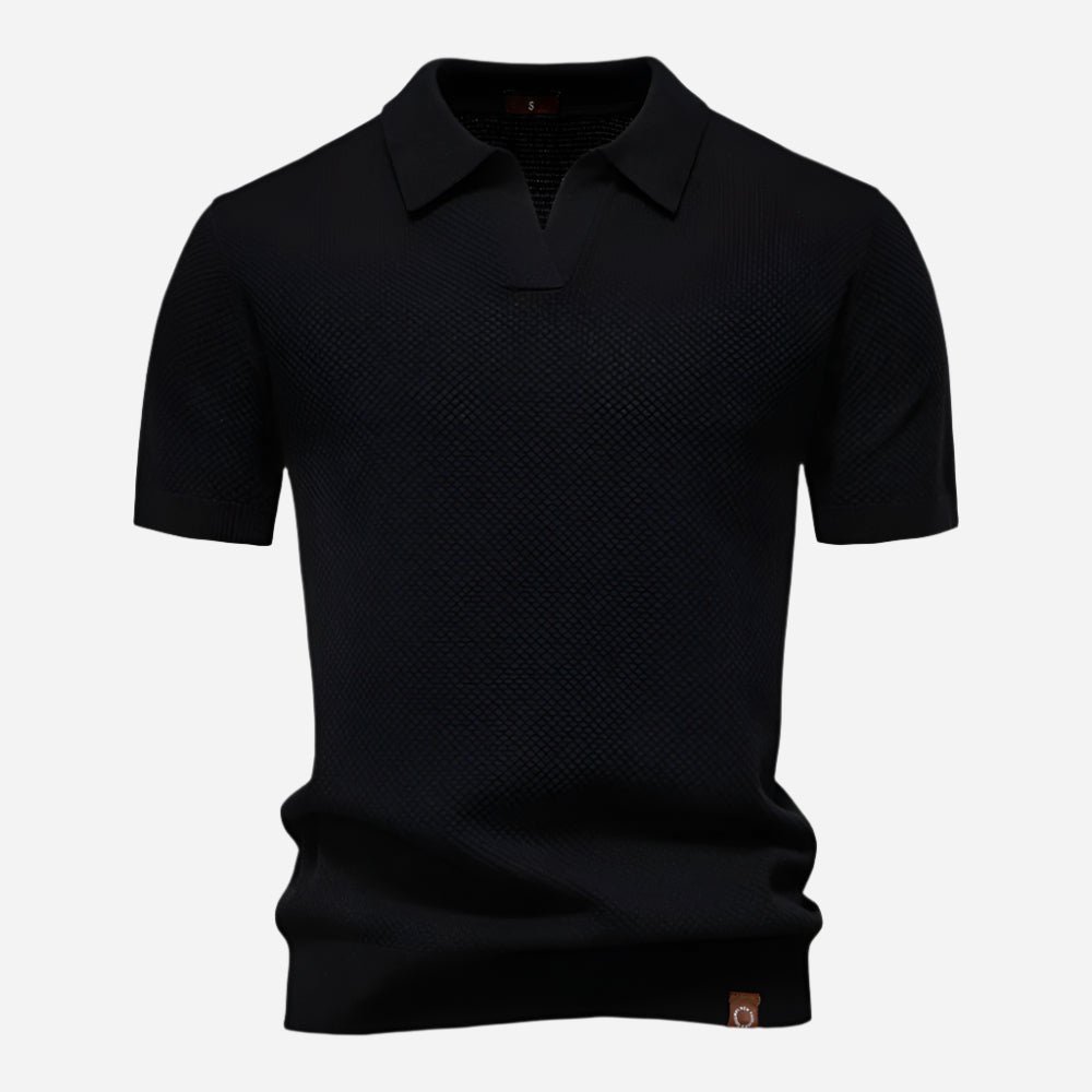 Raymond™ | Polo de punto texturizado con cuello abierto