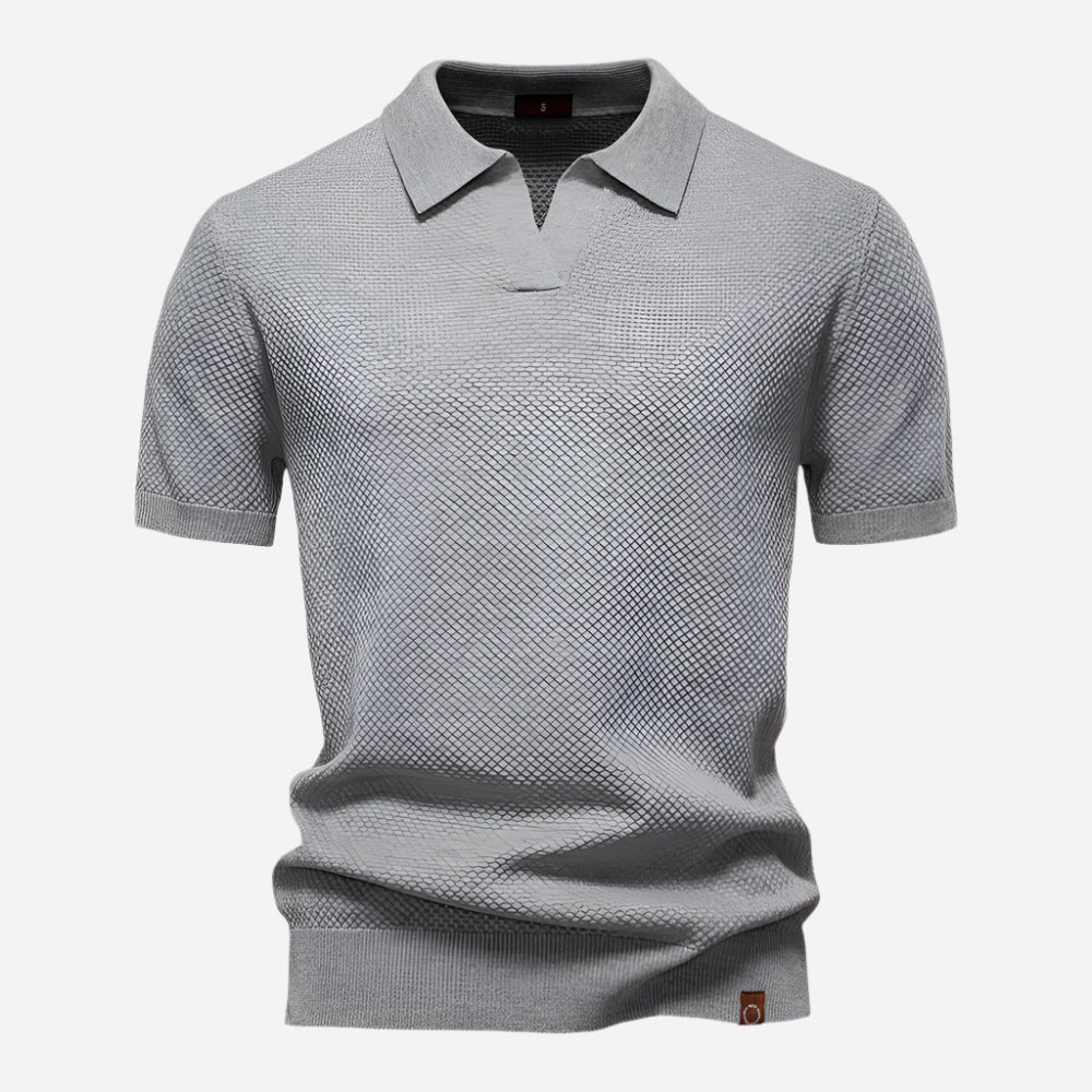 Raymond™ | Polo de punto texturizado con cuello abierto