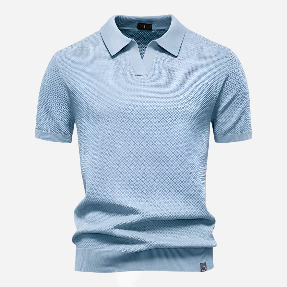 Raymond™ | Polo de punto texturizado con cuello abierto