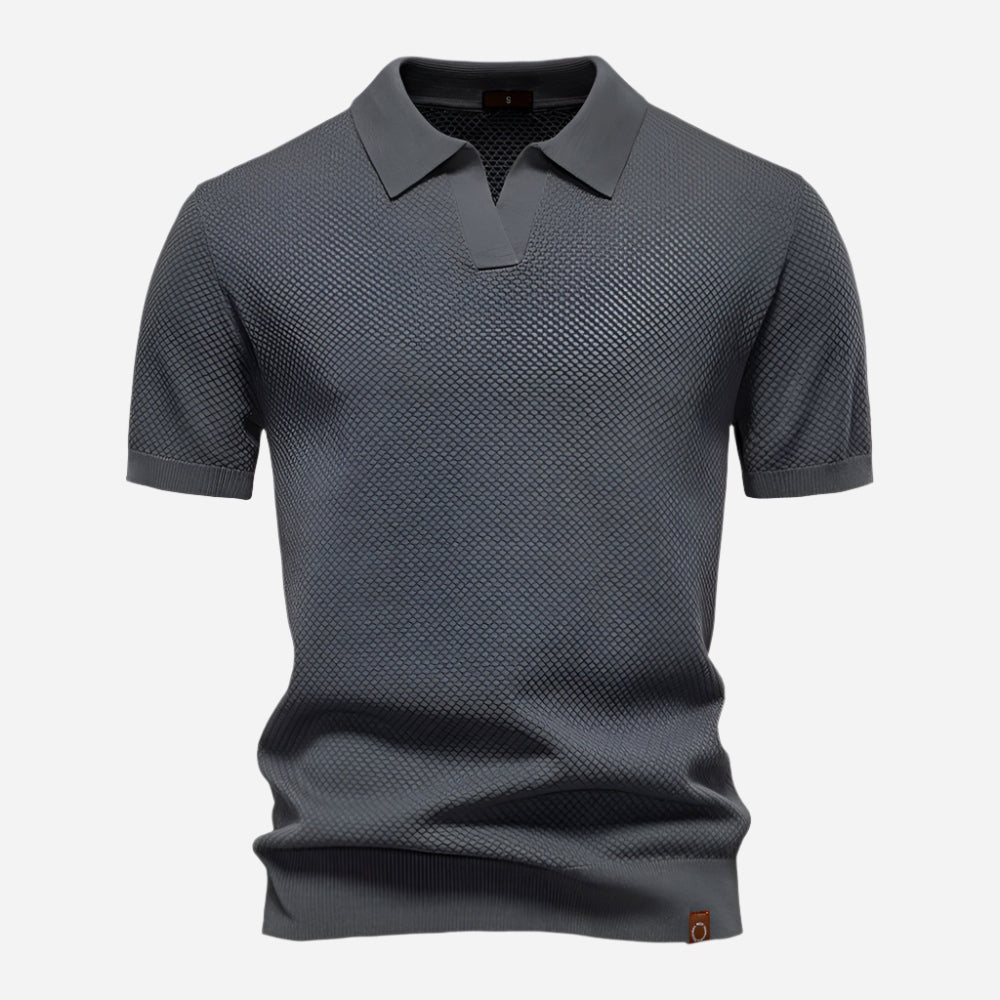 Raymond™ | Polo de punto texturizado con cuello abierto