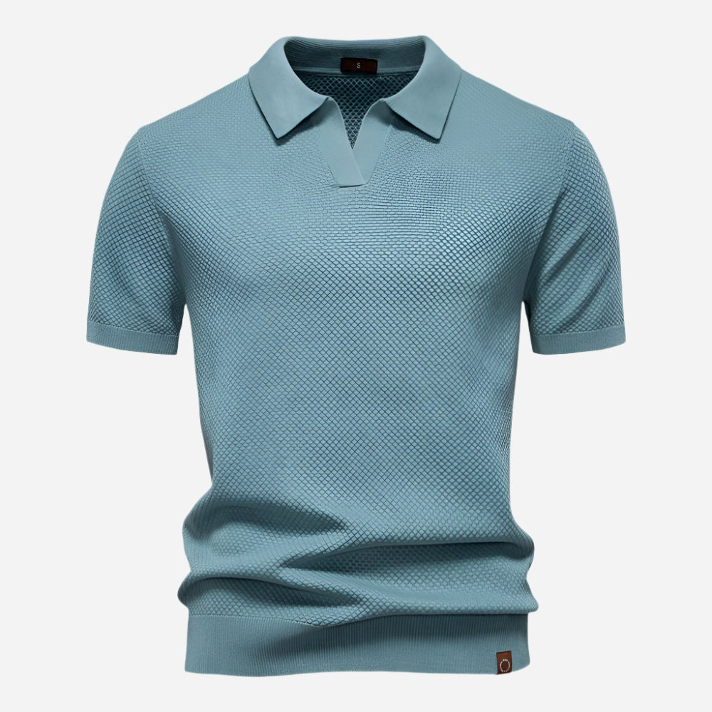 Raymond™ | Polo de punto texturizado con cuello abierto