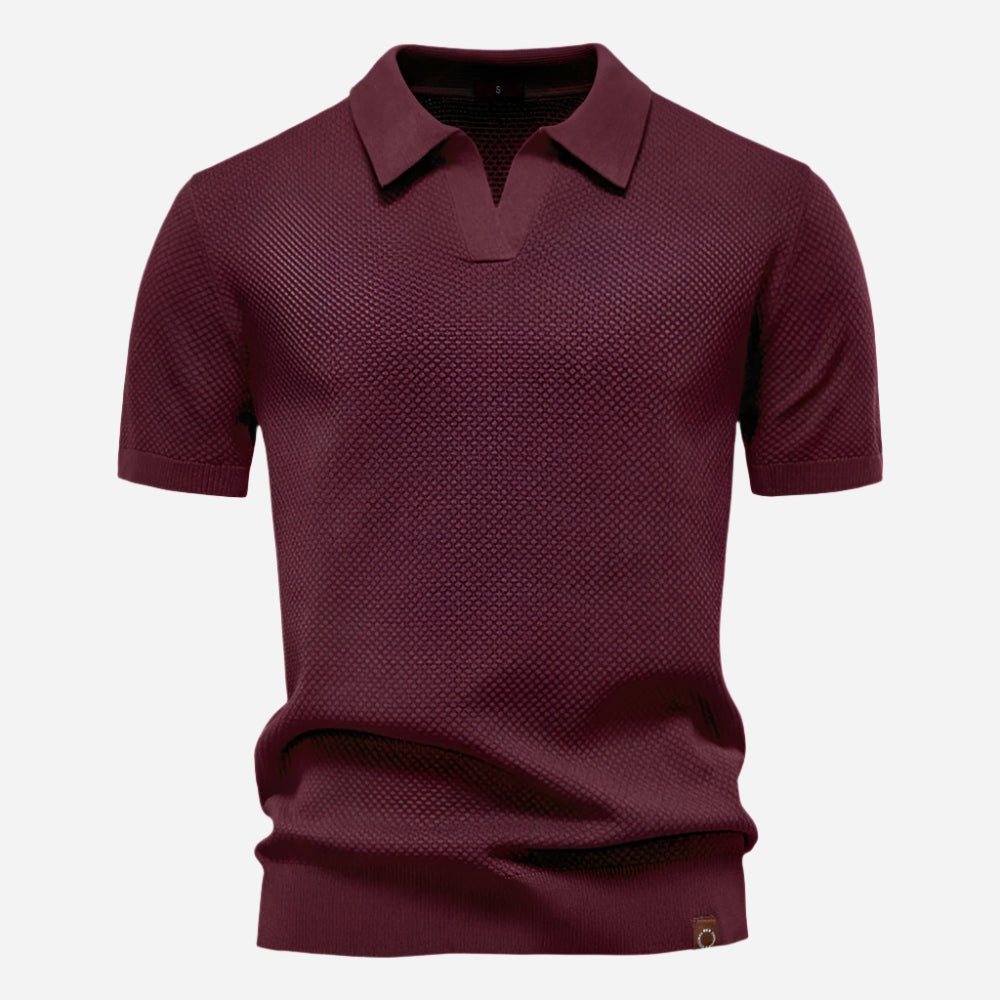 Raymond™ | Polo de punto texturizado con cuello abierto