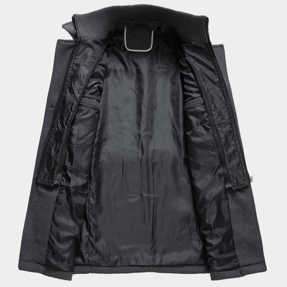 Peter™ | Abrigo largo de paño de hombre con solapa y doble cuello